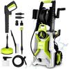 DEKOPRO Idropulitrice Elettrica 2200W 160 Bar, 360 L/h, Tubo Flessibile 5M | con Avvolgicavo, Lancia Schiuma, Ugello Turbo e Ugelii Regolabili, per Auto, Pulizia Patio e Giardino