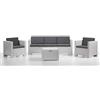 Bica 9018 Set Salottino Colorado 5 Posti 120 x 70 x 70 cm, Bianco, 336 x 336 x 64 cm