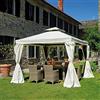 Greenwood GAZEBO DA GIARDINO 3 X 3 METRI IN ALLUMINIO CON TENDE LATERALI