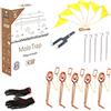 KALIGEN Trappole per Talpe a Tenaglia - Set da 5 in Filo di Rame 15 cm - Kit Giardino Completo con Picchetti Bandierine Spago Chiave di Armamento e Guanti - Meccaniche Senza Veleno né Ultrasuoni - KALIGEN