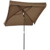 Outsunny Ombrellone 2x2m da Esterno con Tettuccio Regolabile Quadrato Caffè | per Terrazza e Giardino, Portatile, in Metallo e Poliestere