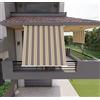 Mitepek Tenda da sole per balcone con bracci, impermeabile 200cm Beige Marrone Golisa