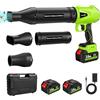 Blumway Soffiatore per fogliame senza fili, 3 ugelli di prolunga, motore migliorato, 21 V x 2 batterie soffiatore elettrico per la cura del prato, giardino, spolverare, bolle di foglie, 32000 giri/min