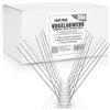 com-four® Punte Anti-piccioni Premium da 9 Metri a 4 File | Acciaio inossidabile 304 antiruggine e durevole - 36 x 25 cm con sistema a clic - divisibili - Repellente per uccelli