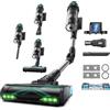 Vexilar V15Max - Aspirapolvere senza fili a batteria, 65 KPa/600 W/60 min | Aspirapolvere senza fili con funzione di pulizia, spazzola anti-groviglio, LED verde, autoportante, contenitore per la