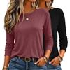 Zeagoo Maglietta Donna Manica Lunga Basic Girocollo Maglia Autunno Inverno | Maglietta intima morbide, per tutti i Giorni, Ufficio, Tempo libero, Confezione da 1 o 2 pezzi