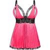 EVELIFE Babydoll Donna Sexy Taglie Forti Lingerie Set Lace Chemise Nightwear Vestito con Perizoma