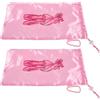 Ciieeo 2 Pezzi Borsa per Scarpe da Ballo in Raso Rosa Rete Traspirante | Chiusura Coulisse, Resistente'usura E'umidità, per Lezioni e Viaggio, Donna e Bambina