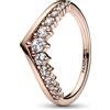 PANDORA Timeless - Anello Desiderio Principesco, con pavè fluttuante, placcato in oro rosa 14k con pietre di zirconia cubica incolori