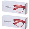 Occhiali da Lettura Glassio Fremont Colore Rosso Gradazione +2,5 2x1 St