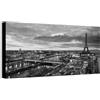 Wallazz Quadri Moderni Soggiorno Parigi, Tour Eiffel, Arco di Trionfo - 100% Made in Italy - Stampa HD su Tela Canvas - Quadro Camera da Letto - Qualità Artigianale - 70x140cm