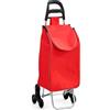 MAGIC SELECT Carrello della Spesa a 3 Ruote Saliscale con Tasca Posteriore | Carrello Leggero per Supermercato, Rosso