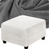 CEDOIEOP Copri Pouf Quadrato 100x100 50x50 80x80 40 x 40 90x90 70x70 Elasticizzato Velluto Copri Pouf poggiapiedi Telo Fodera for Sgabello Protettiva con Fondo Elastico(Ivory,98x98cm)