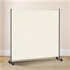 Monucep Paravento 187 x 181 cm, 1 pezzo su ruote, divisorio mobile con ruote freno, poliestere opaco e telaio in metallo rinforzato, divisorio per interni, per camera da letto, ufficio, balcone (beige