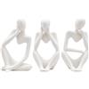 GOPERFUMME 3pcs Pensatore Statuetta, Scultura Decorativa Moderna Resina, Ornamenti Statua Astratta, Resinoso Pensiero Design Casa, Statuette Figurine Decorazione, Moderni Soprammobili Scultura (Bianco)