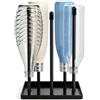 Nakutita Portabottiglie per SodaStream, per 5 bottiglie SodaStream Crystal | Scolabottiglie con vassoio raccogligocce, supporti in gomma antigraffio, pratico accessorio da cucina, nero