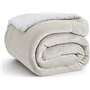 Bedsure Coperta in Pile Sherpa - Plaid, Beige, 150x200 cm | Plaid Divano e Letto, Coperta Calda Accogliente, Blanket Extra Spessa Morbida, Coperta Termica Copridivano Matrimoniale