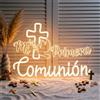 Lxmoneon Mi Primera Comunión Insegna al neon,Luce al neon a LED USB | Insegne luminose per la decorazione della Prima Comunione, per feste di comunione per celebrazioni religiose