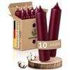 Kerzenfeld® Candele corte rosso scuro, 2 immersioni, 10 cm x 2,2 cm | Made in Germany, piccole candele colorate, senza gocce e fuliggine, candele da tavolo certificate RAL