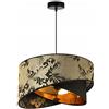 Light Home LH Light-Home Milano Lampadario a Sospensione - Lampadario Industriale per Soggiorno Camera da Letto e Cucina - Lampade a Sospensione in Metallo e con Paralume di Velluto - E27 - Nero e Oro