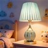 XINYASEE lampada da tavolo in ceramica semplice,E27Lampada da comodino moderno con paralume in tessuto,LEDLampada Da Scrivania Per la Casa Per Camera Da Letto,studio,Soggiorno (blu)