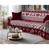 Tata Home Telo Arredatutto Copritutto Copridivano Copriletto Grandfoulard Telo Arredo in Cotone Made in Italy Fantasia (Cervi Rosso, Matrimoniale 260x300 cm)
