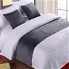 QRGMKL Premium Velluto Bed Runners Copriletto, Morbido No Fading Bed Scarf Runner per Camera da Letto Camera da Sposa Casa Hotel Biancheria da Letto Decorazioni-Gray||240X50cm for 1.8m Bed