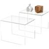 Sezanrpt Rialzi per mensole in acrilico, 20 x 15 x 15 cm, confezione da 2, grandi alzate in acrilico per dessert, cupcake, giocattoli, oggetti da collezione, merchandising, 20 x 15 x 15 cm