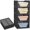Yidaxing Organizer Per Armadio, Set di 4 Organizer Cassetti Pieghevole in Plastica | Yidaxing Organizer per Armadio per Vestiti, Camera da letto, Casa, Cucina, Bagno, Nero(43 x 33 x 72cm)