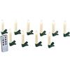 Lunartec Lighting - candele Natale a LED: Set da 10 Candele di Natale a LED per albero, Telecomando IR, 5 livelli di luminosità (senza fili, per alberi senza fili, casa)