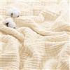 Exclusivo Mezcla Coperta in Mussola 100% Cotone, 6 Strati, Avorio | 150x200 cm, Leggera, Traspirante, Morbida e Confortevole, Adatta per l'estate, come Copriletto o Copertura Decorativa