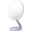 Laifen Specchio Cosmetico LED, 3 Colori e 6 Livelli di Luminosità, Viola | Ra98, resa cromatica, illuminazione 360°, 6 livelli di luminosità, luce automatica, piede regolabile, 36 giorni di autonomia.