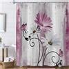 Hnmdmyi Tenda da doccia Fiori di fattoria 240x180, Rustico Rosa Fiori Margherita e Farfalla su tavola di legno di campagna Poliestere Impermeabile Tessuto Lavabile Tenda da bagno con Gancio