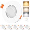 YindaLux Faretti LED Soffitto Dimmerabile 5W 550LM IP44 Faretti LED da Incasso per Cartongesso, 3000K 4000K 6000K Faretti da Incasso 230V Diametro Foro Ø68-80mm, Bianco, Set di 6
