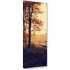 Feeby Quadro Tela Non Tessuta Tramonto 40x100 cm Foto d'Arte Decorazione Murale Corridoio Strada Della Foresta arancione