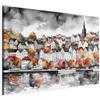 murando - Quadro Moderno Camera da Letto, Bergen Norvegia Colori, 45x30 cm | Chiodi Inclusi, 1 Pezzo, Pannelli Decorativi per Pareti, Decorazione da Parete, Resistenti Allo Sbiadimento