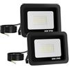 Mille Lucciole YCZM Faretto LED da Esterno 35W,Faro LED Esterno 40 leds 6500K Bianco Freddo 3500LM,Faretti LED Esterno Impermeabile IP65,Faretti Esterni adatto Giardino Terrazza Garage Patio【2 Pezzi Guscio Nero】
