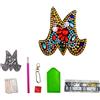 MEDOYOH Portachiavi a forma di lettera M, fai da te, con diamante, in acrilico, per pittura a diamante, fai da te, kit di pittura con strass, decorazione per borsa