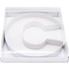 WENPACK Scatola decorativa in cartapesta a forma di lettera da 31,8 cm, riempibile, per caramelle e caramelle con coperchio trasparente (bianco, C)