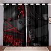 Homemissing - Tende per finestra a tema gaming/videogiochi, per camera da letto di ragazzi e adolescenti, motivo: cuffie, console di gioco, mouse, tastiera, tende per finestra, colore: nero/rosso