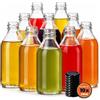 KADAX bottiglie in vetro 330ml con tappo a vite nero - bottiglie vuote da riempire per succhi, sciroppo, olio e liquore, conservazione alimentare