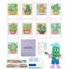 Forever Young ForeverYoung - Kit per pittura con diamanti Minigem, 9 pezzi, kit per pittura con diamanti piccoli, per adulti, 2 ore, in resina, forma quadrata, stile cartolina, 12 x 17 cm (cactus)