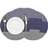 Chitomars Tovagliette Rotonde Tovagliette Americane Lavabili Set di 4 | Tovagliette Colazione Plastica PVC Tovaglietta Americana Rotonde 38cm Resistenti al Calore (Grigio Blu, Set di 4)