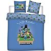 Aymax Minecraft Copripiumino Matrimoniale 240x220 + 2 Federe 65x65 Steve Alex | Piumino matrimoniale reversibile | Cotone & poliestere asciugatura rapida | Licenza ufficiale | Regalo | Idea regalo