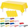 RONGZUBAT 4 Pezzi Tovaglie Monouso in Plastica Giallo, 137 x 274 cm, Tovaglia PEVA Rettangolare Impermeabile Lavabile per Compleanno Picnic BBQ