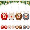 YCZCHE14 12 Pezzi Ornamenti Natalizi in Peluche a di Renna, Pendenti Legno Natalizi Addobbi Albero,Decorazioni Pendenti Albero di Natale Vacanze, Decorazioni Per Feste