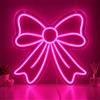 Excerando Insegna Neon Fiocco Rosa, 35x38 cm, LED Coquette Light Up Sign, Decorazione Murale Preppy USB, Stile Aesthetic per Camera da Letto, Dorm, Salone di Bellezza, Festa, Regalo