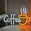 HFHungkeong Cartello decorativo da parete per bar di caffè, segni luminosi a LED per caffè al neon per decorazione della stazione di caffè, decorazioni per caffè per accessori di decorazione della cucina del bar