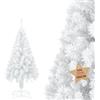 Suusolny Albero di Natale artificiale in PVC, 180 cm, bianco, con supporto, montaggio a segmento, albero di Natale a forma di abete, decorazione natalizia
