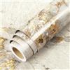 LaCheery Carta Adesiva per Mobili Effetto Marmo Beige Oro Lucido Dorata | 40cm x 200cm Pellicola Adesiva per Mobili Marmorizzata Vinile Rivestimento Top Cucina Adesivo Impermeabile per Tavolo Armadio